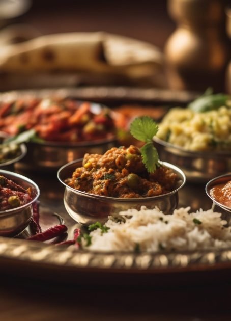 Gourmet vegetarian meal with fresh guacamole dip generated by artificial intelligence